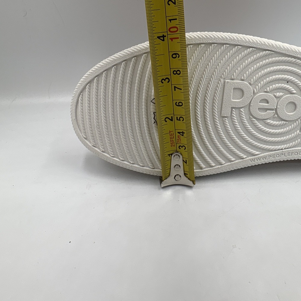 People Footwear Unisex Pink White Synthetic Slip-On Flat Round Toe Logo - Picture 12 of 15